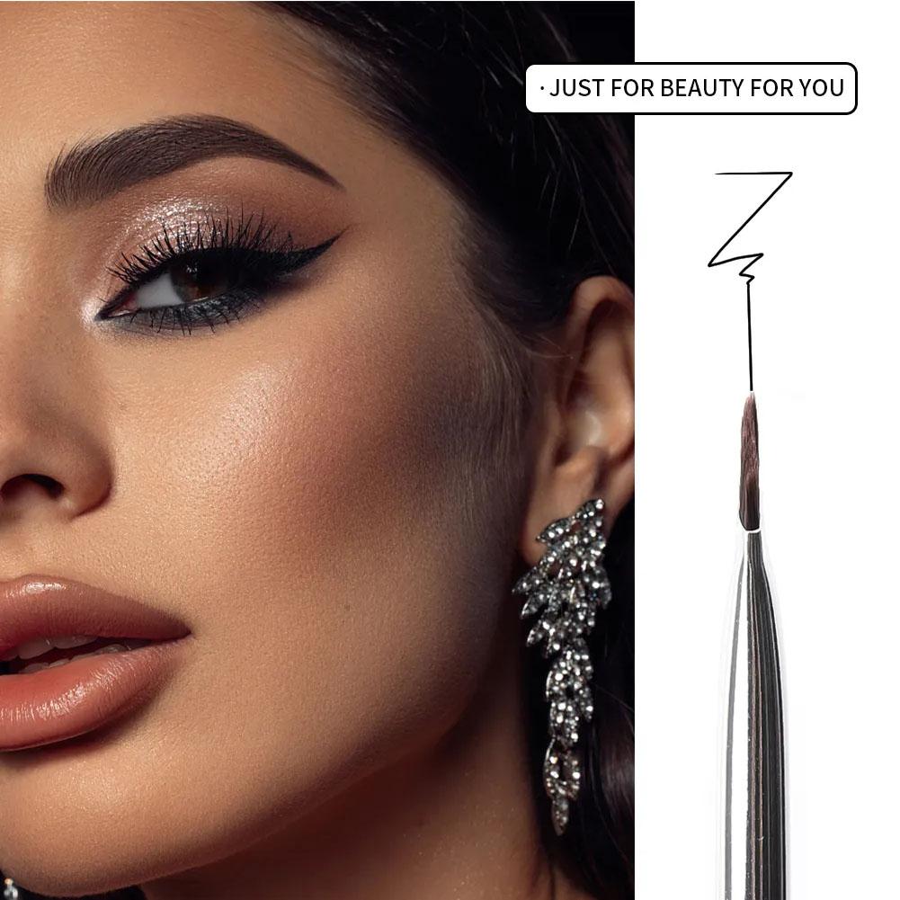 Ultra Thin Fine Angle Flat Diagonal Eyebrow Brush Silky Bristles Slender Brush Head Strong Powder Grip For Professional Beginner