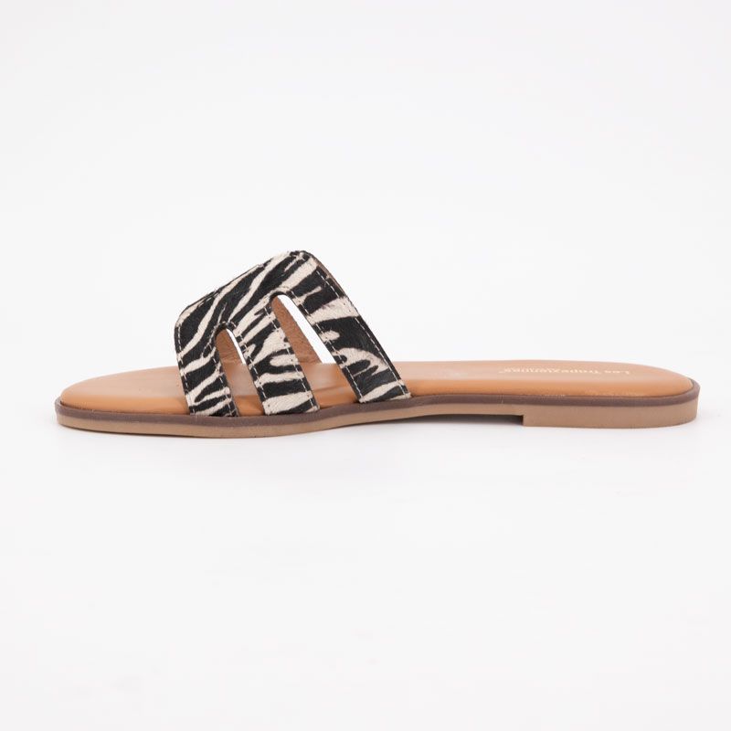 Women's Zebra Print Leather Mules HAMIGAPO LES TROPEZIENNES PAR M.BELARBI