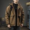 Ветрозащитная куртка для улицы, куртка с хлопковой подкладкой, мужская свободная куртка большого размера, модная брендовая, утепленная и защищенная от холода, куртка с капюшоном, на хлопковой подкладке