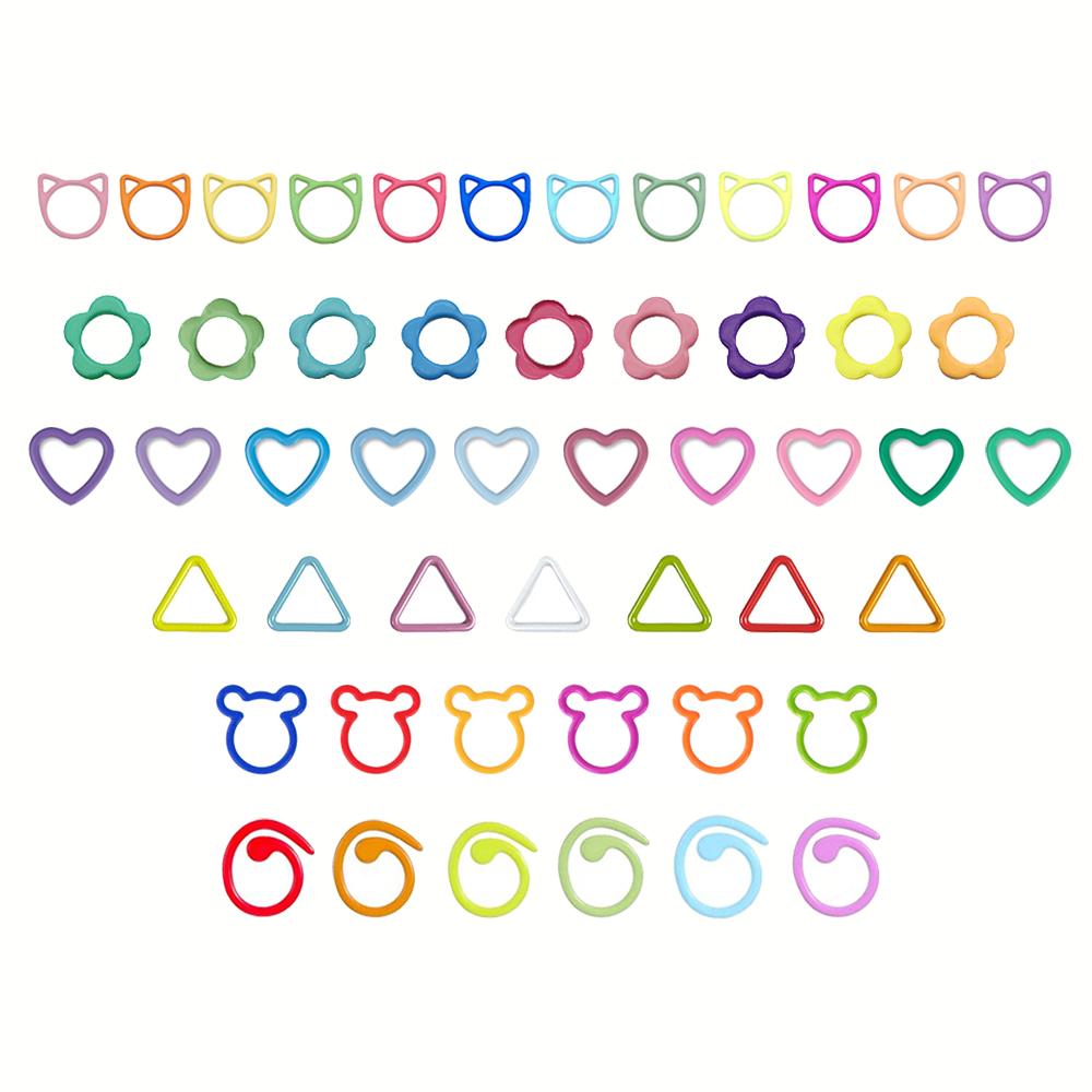 60PCS Geometric-Shaped Metal Stitch Markers,DIY Knitting Supplies, Crochet & Sewing - Decorative & Functional Craft Accessories