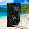 Custom Name Beach Towel Alien Artwork Beach Towel, Soft Microfiber, Gift for Her/Him, Birthday, for Pool, Beach, Travel, Fan gifts
