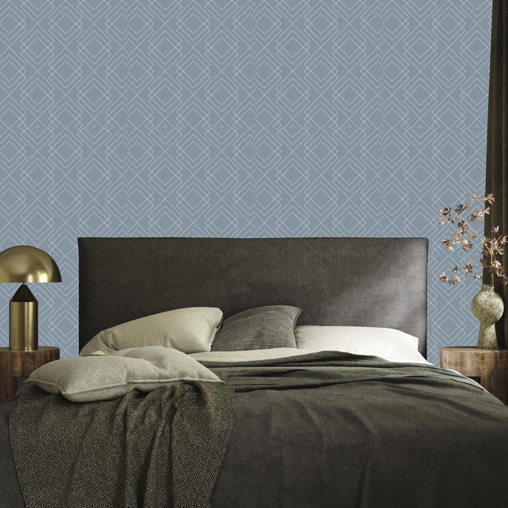 Blue Geometric Pattern Wallpaper for Living Room and Bedroom 50x1000