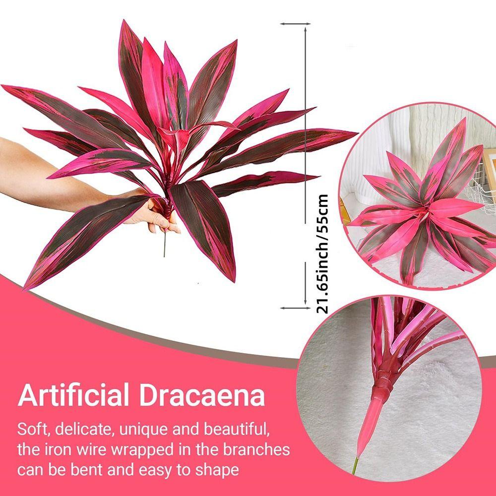 12 Leaves/18 Leaves Artificial Dragon Blood Tree Tabletop Plant Decoration Home Decoration