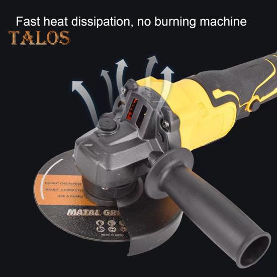 Беспроводная угловая шлифовальная машина с бесщеточным двигателем 9000 об/мин. Высокоскоростная бесшумная ручная угловая шлифовальная машина с питанием от аккумулятора