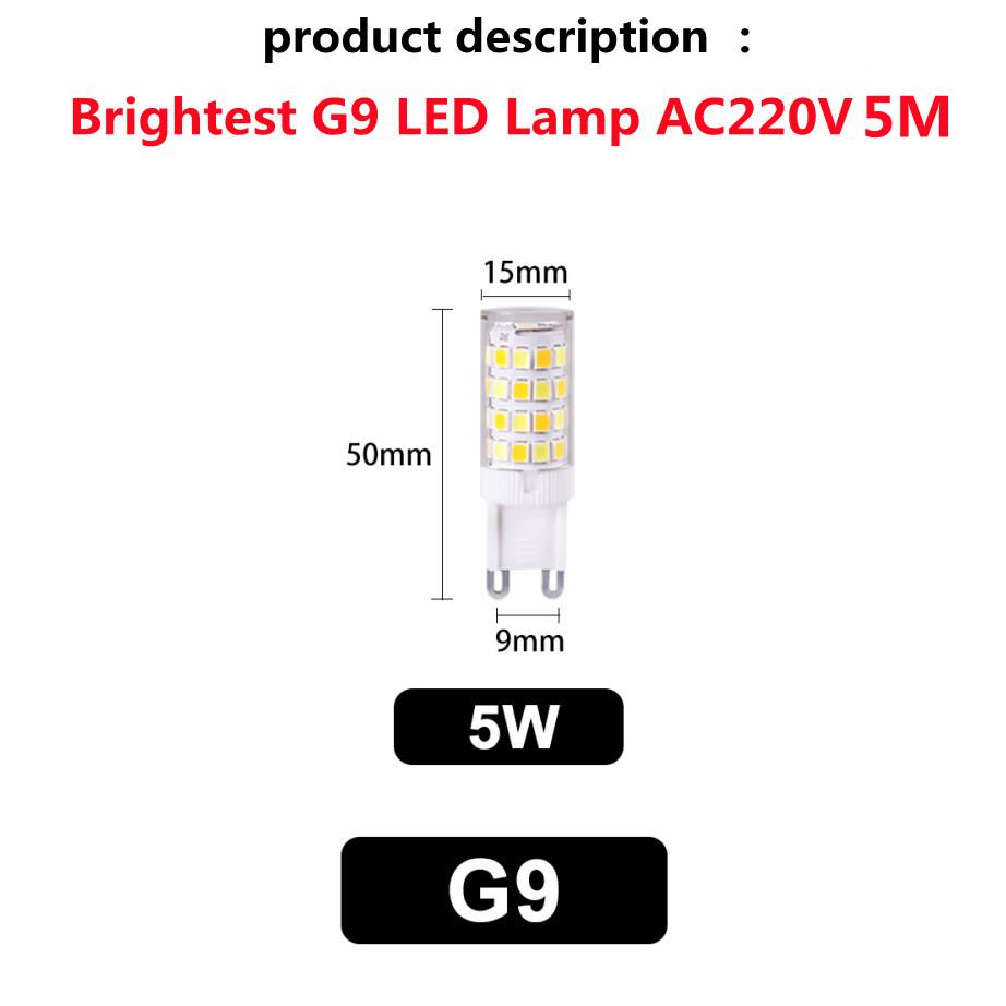 Светодиодная лампа G9 3W 5W 7W 220V Светодиодная лампа G9 SMD2835 Светодиодная лампа-кукуруза Замена галогенной лампы 30W 40W 50W 70W 80W высокая яркость