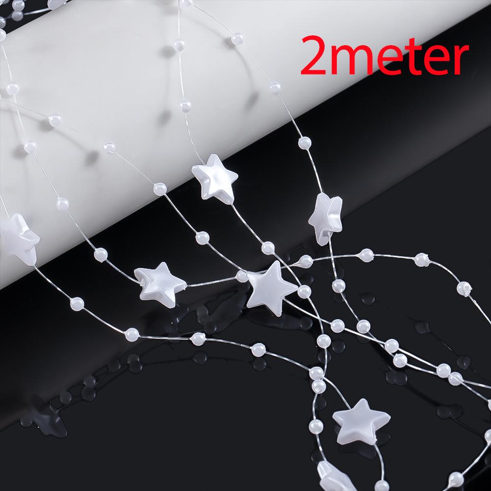 10M 2M ABS Imitation Pearl Star Bead Chain Line Cord Plastic Thread Trim DIY Wedding Party Decor Jewelry Findings Craft Material