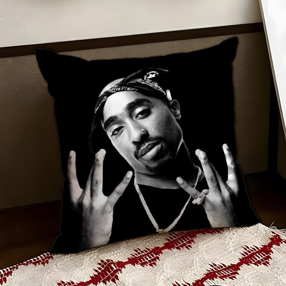 2PPAC Tupac SShakur Cushion Cover Reversible Soft Durable Pillow Cover Home Car MultiScene Use for Daily Comfort