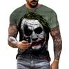 Terrifying Skull 3D Printed Short Sleeved T-shirt Summer Breathable Polyester Simple Round Neck Top