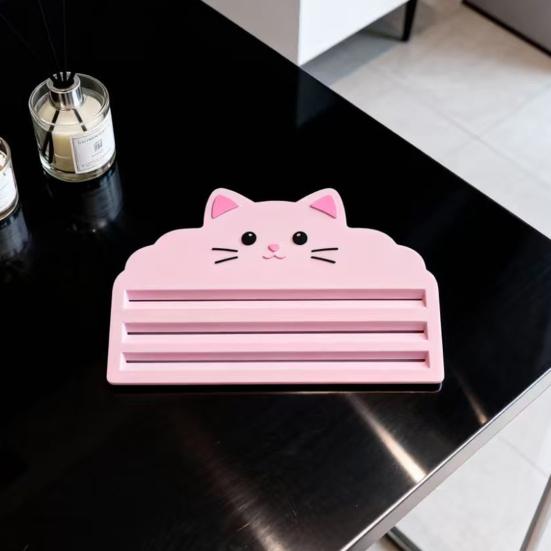 Выдавливатель для кошачьего корма 3 слота Скребок для палочек-лакомств для кошек Напечатанный на 3D-принтере Инструмент для кормления кошачьими снеками-полосками для пюре и жидких лакомств