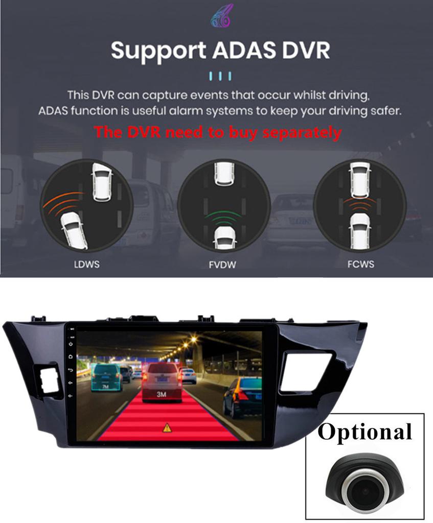 10.1" Автомагнитола Радио Плеер GPS Навигация WiFi 1+16GB OBD Для Toyota Corolla 14-16