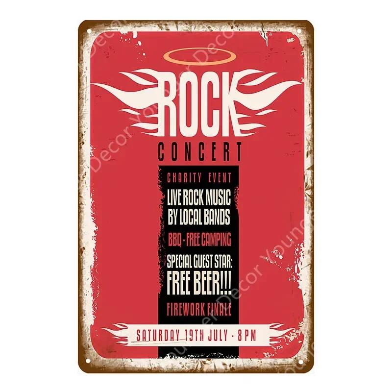 Хард-рок-ролл плакат кантри-музыка джаз металлические знаки ретро декор для вечеринки паб-бар кафе клуб украшения винтажная настенная табличка YJ063