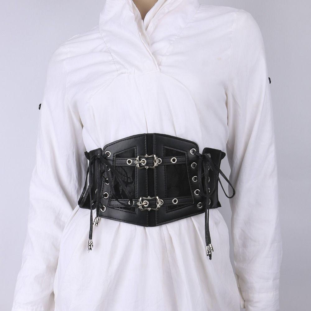 Lace Elastic Girdle Belts Tie Rope Tie Straps Wide Belts Elastic Corset Band On Shirt Dress