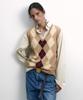 NOHANT Cashmere Blended Argyle Vest Beige