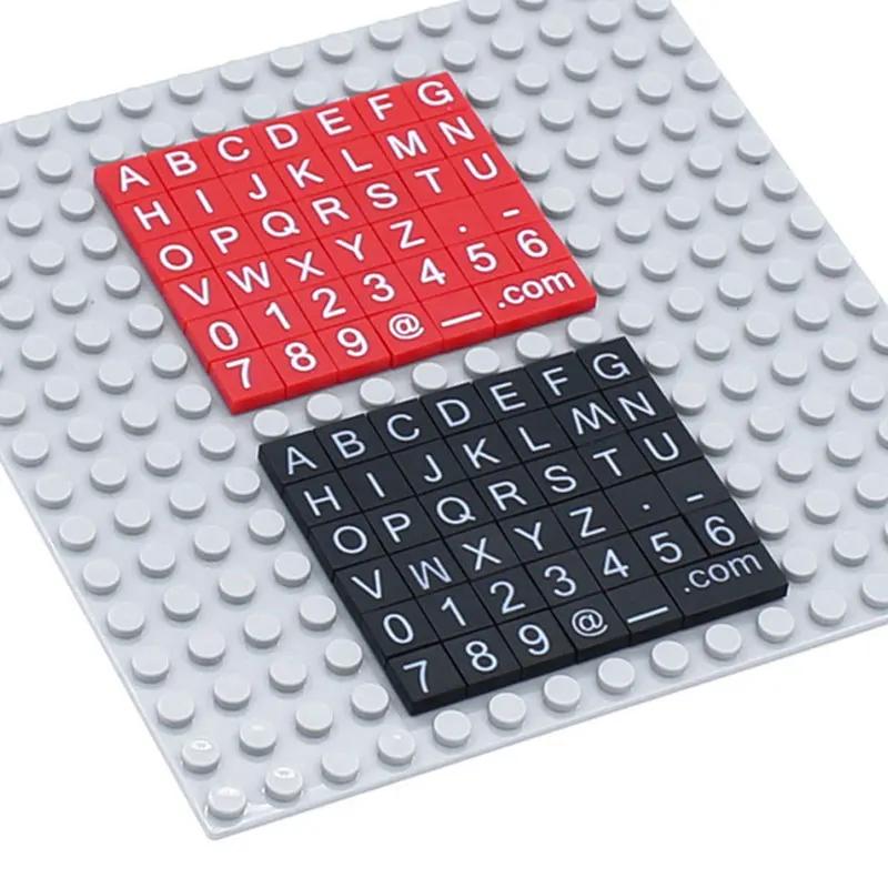 Small Building Blocks 26 English Letters Bricks Digital Printing Accessories Creative Brick Compatible All Brands Toys 3070 3069