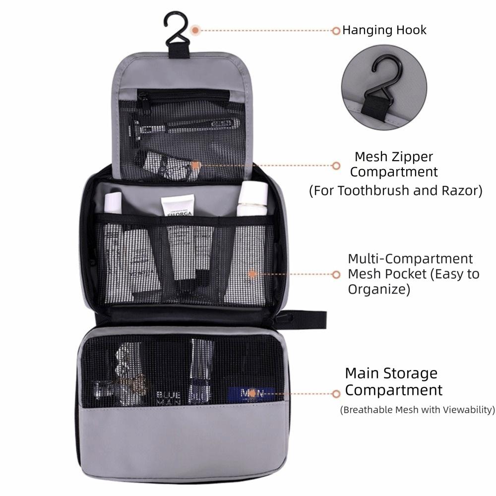 Складная дорожная косметичка с отделениями и крючком для подвешивания, подвесные кейсы для макияжа, портативная, с множеством карманов