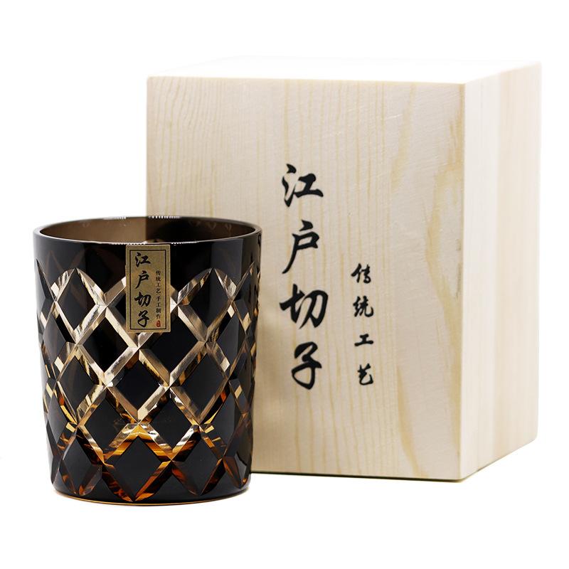 Джинжи Эдо хрустальный стакан для виски Ривей ручная резьба ромбовидный узор ручная резьба