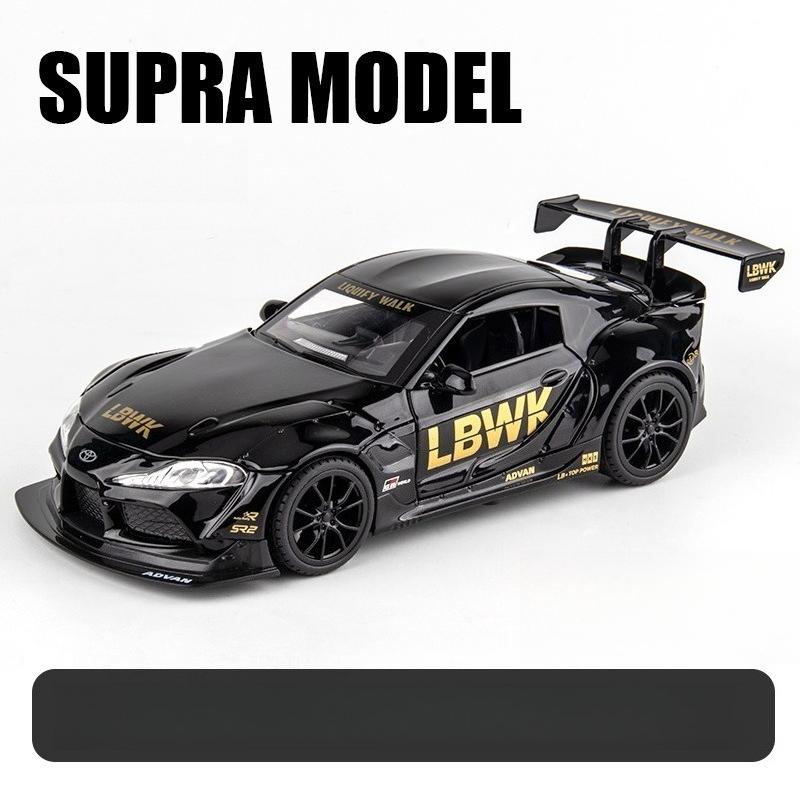 Масштаб 1/22 Toyota Supra Металлическая гоночная модель автомобиля Литье под давлением Звук и Свет Украшения для витрины магазина Автомобили Коллекционные ornaments