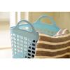 Sanko Plastic Laundry Basket, Beat Basket No. 2, Pastel Blue