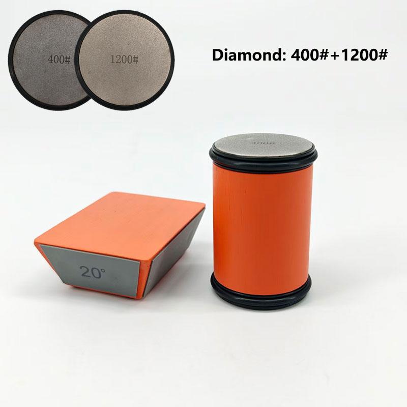 Orange Four-Speed Angle Rolling Knife Sharpener Manual Grinding Stone Kit Kitchen Blade Sharpening Accessory