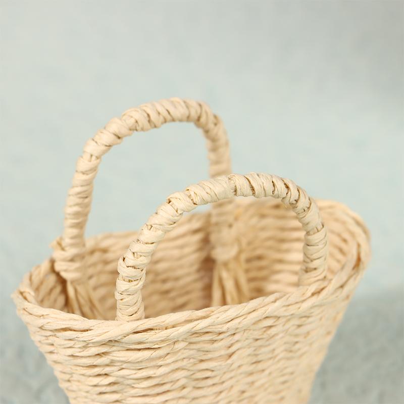 Мини милый кукольный домик из ротанга, плетеная вручную корзина, милые игрушки, куклы, миниатюрное украшение