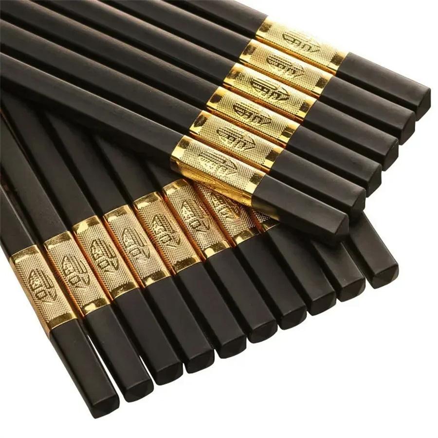 10 Pairs Anti-slip and mildew chopsticks household high-end high temperature restaurant kitchen utensils