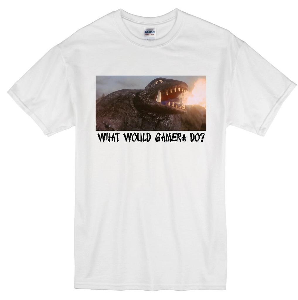 GAMERA WWD? JAPANESE SCI-FI MONSTER TURTLE RETRO MOVIE KAIJU WHITE T-shirt
