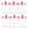 3/4/6 Pack Clear Storage Box Canister Qtip Holder Apothecary Jars with Pink Lids, Bathroom Organizers for Cotton Balls,Swabs