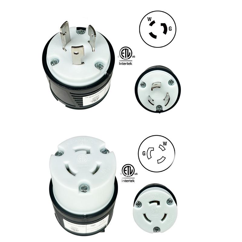 Американский стандарт 20А L5-20PR Черный 3-контактный съемный штекер/розетка питания