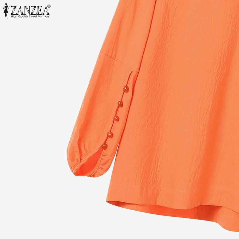 ZANZEA Женский повседневный костюм из двух частей с длинным рукавом и брюками