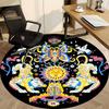 1pc Psychedelic Tiger Chair Carpet for Office, Round Non Slip Durable Large Size Office Carpet, Suitable for Office