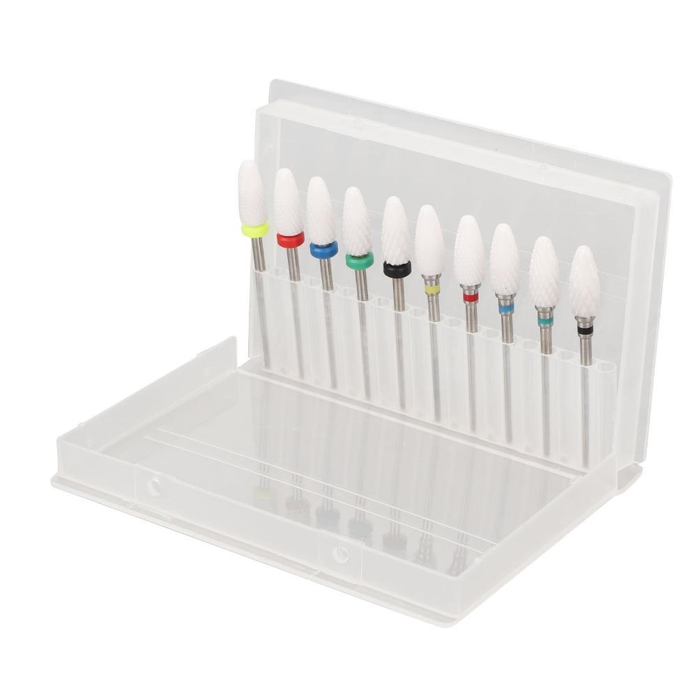 10pcs Multi-purpose For Grinding, Cleaning And Polishing Nail Drill Bits Organizer
