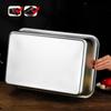 Thicken Stainless Steel Serving Tray with Lid Rectangle Metal Food Storage Plates Dish Cake Buffet Organizer Kitchen Container