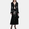 Self-Portrait Solid Color Slim Fit Hollow Out Long Sleeve Knit Top Women tops RS26-138TA-B-BLACK