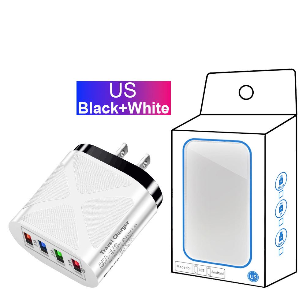 New Multi-Port Travel Charger 4 USB 5V/2.4A, Fast Charging with AU/EU/UK/US Plugs