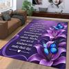 Purple Floral & Butterfly carpet Non-slip rug suitable for living room and bedroom sofas