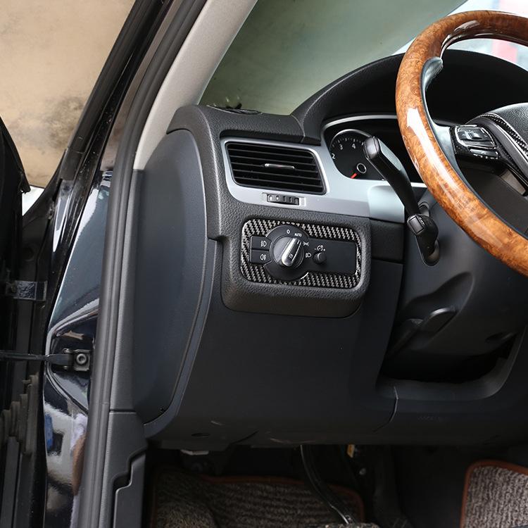 Для VW Touareg 2011 2012 2013 2014 2015 салон автомобиля переключатель фар рамка крышка отделка углеродное волокно