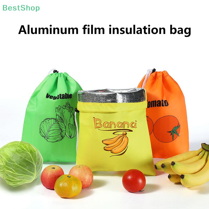 Fruit Vegetables Thermal Insulation Shockproof Eco Friendly Storage Bag With Pockets Drawstring Reusable