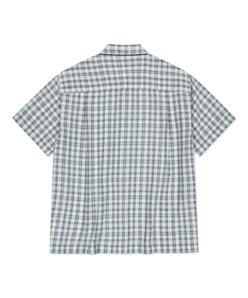 WACKY WILLY Big Check Short Sleeve Shirt Blue