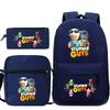 New Stumble Guys Game Merchandise Printed Student Backpack Three-piece Set Boys and Girls School Bag Set