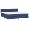 3130527 vidaXL Lit à sommier tapissier avec matelas Bleu 160x200 cm Tissu