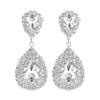 Women Rhinestone Bridal Tear Drop Earrings Wedding Long Earrings Jewelry Accessories