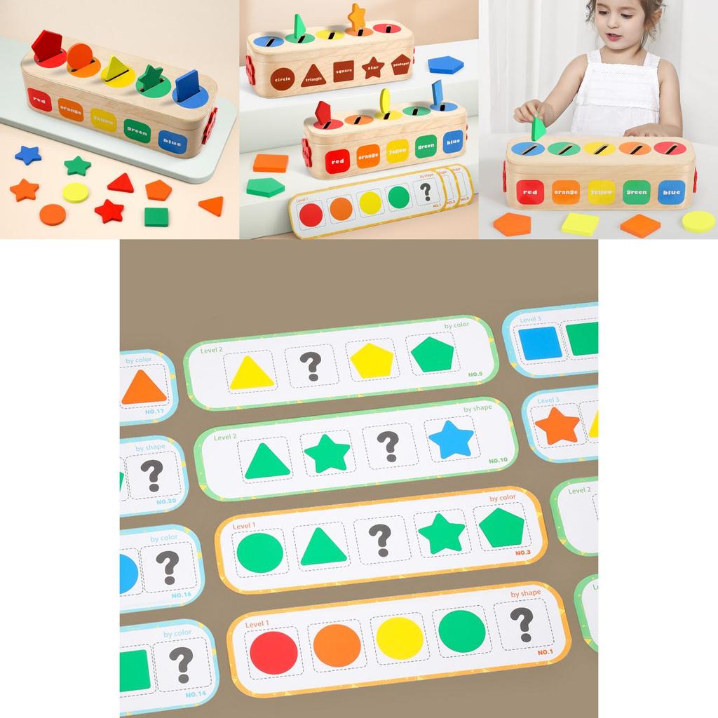 Wooden Shape Matching Color Classification Box Evil Child Puzzle Toy For Early Childhood Educational Play