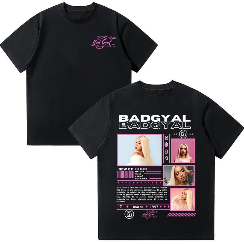 Графические футболки Рэпер Bad Gyal Хип-хоп Футболка Хлопок Высокого Качества Женская Одежда Харадзюку Поп Мужские Футболки Повседневные Y2K Уличная Одежда
