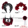 Party Costumes Hair Accessories Red Rose Crown Halloween Headbands Wedding Garland Hair Wreath