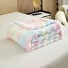 Rabbit Fleece Blanket Rainbow Double Layer Blanket Winter Thickening Sofa Cover Blanket Office Nap Blanket Dormitory Warm Blanket