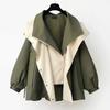 Casual Mid-Length Coat Korean Style Spring Autumn Women's Fashion Popular Windbreaker Waist-Cinching Full Sleeve Solid Color