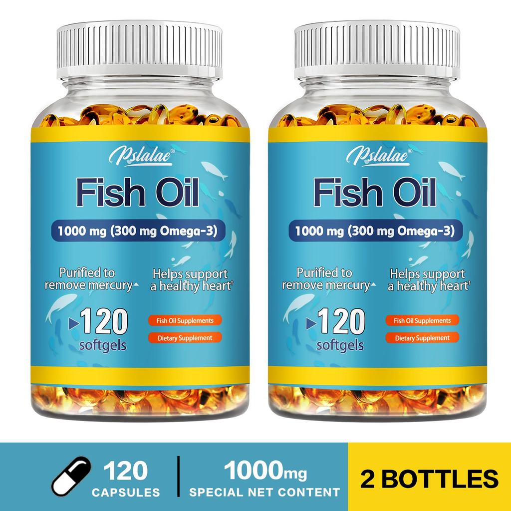Pslalae - 1000 mg Fish Oil Dietary Supplement Capsules - Heart Health