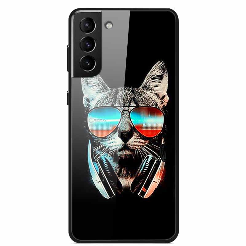 Чехлы для телефона Samsung Galaxy S21 FE 5G Закаленное стекло Жесткая задняя крышка из поликарбоната Для Samsung S21 Plus S 21 Ultra 5G Чехол S21FE S21+