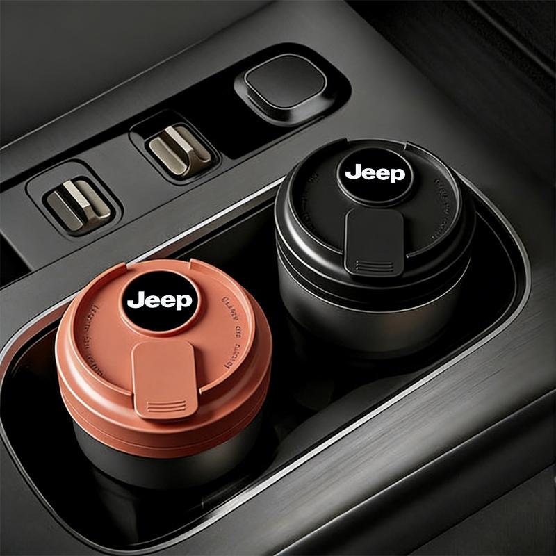 LED Car Ashtray with Lid Leak Proof Smoke Odor Isolation For Jeep Cherokee Wrangler JK Gladiator Compass Renegade Valve Stem KUBEL1