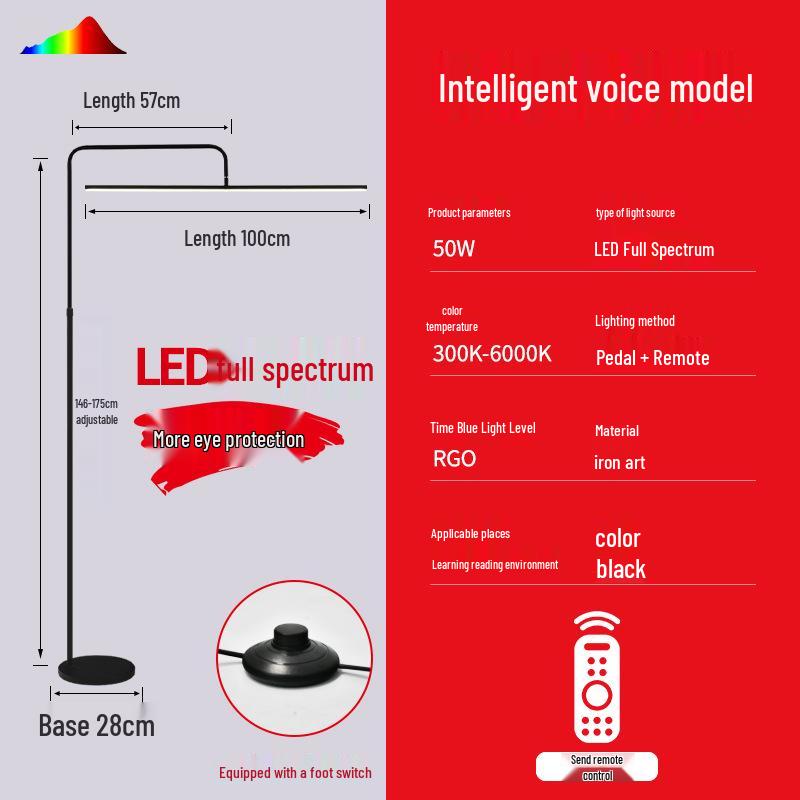Full Spectrum Eye-Protection Study Floor Lamp for Children and Students